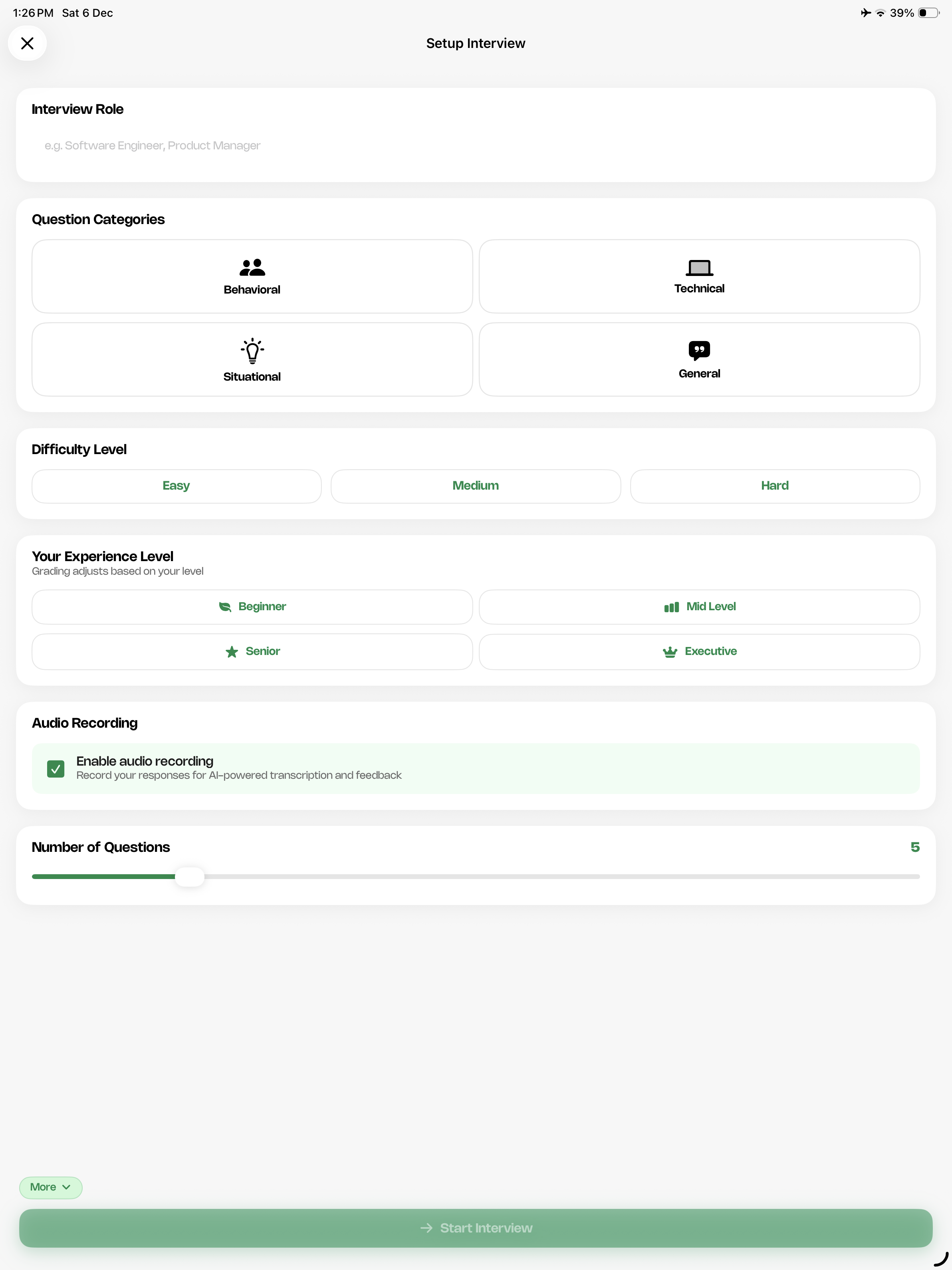 Every Round on iPad - Full Screen Experience
